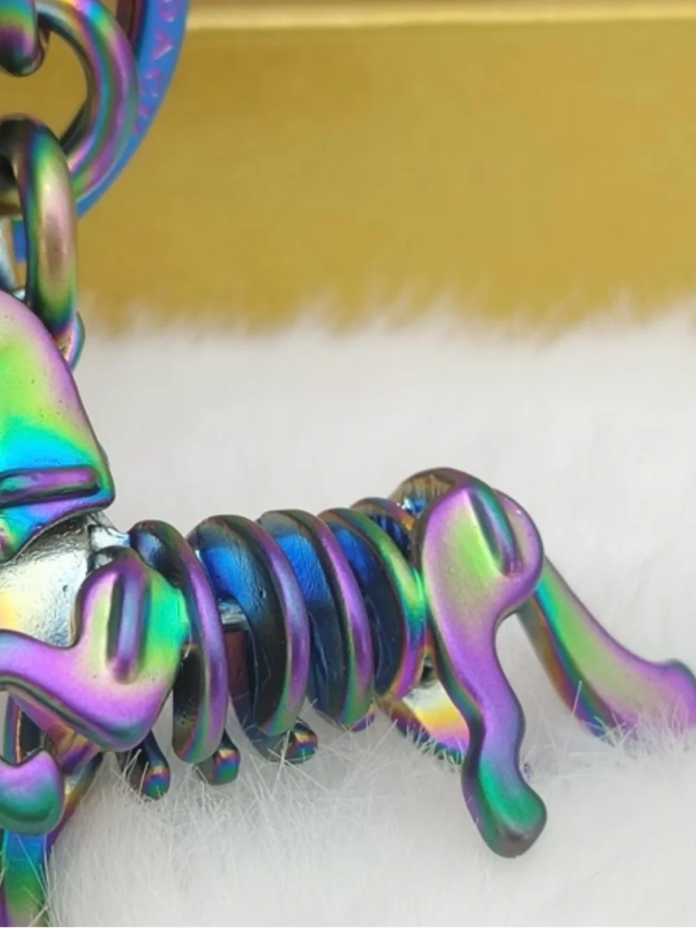 Coach, 3D, oil slick, Iridescent Unicorn, Keychain/fob  RARE!